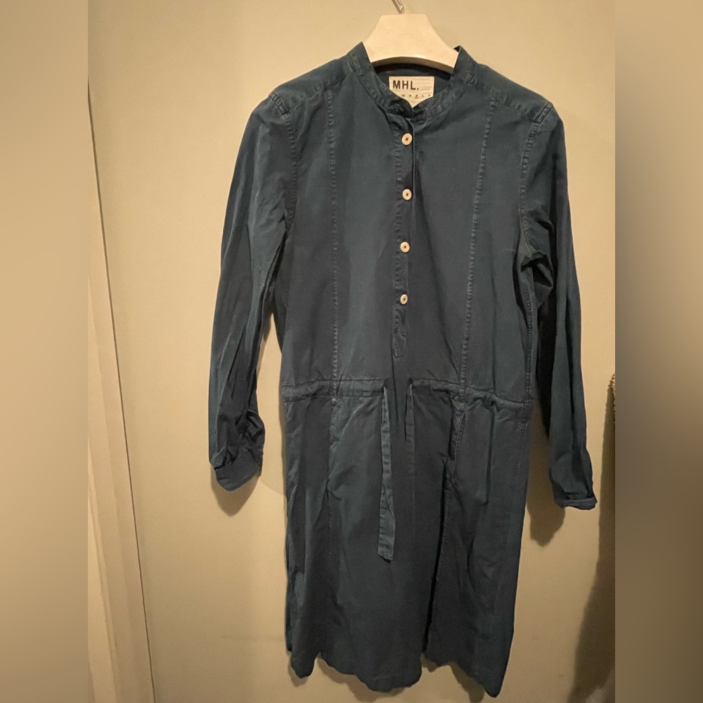Margaret Howell Indigo Denim Button-Up Long Sleeve Dress Size M